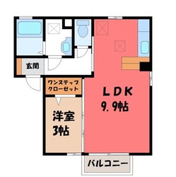 宇都宮駅 バス21分  上戸祭小入口下車：停歩5分 1階の物件間取画像